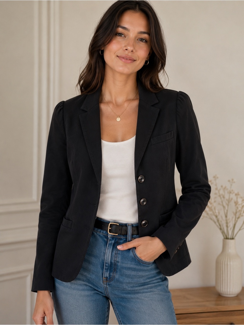 MARC JACOBS Blazer Jacket Womens Small Black Vintage Button Up X